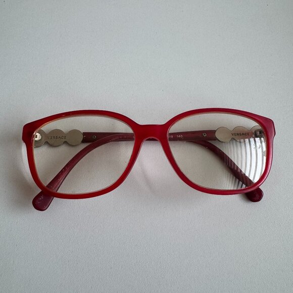 Versace Red Eyeglasses Medusa Rhinestone Frame Vintage Italy main image 4